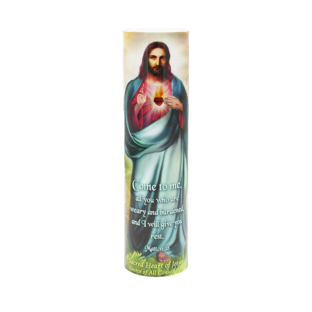 PRAYER CANDLE SAGRADO CORAZON DE JESUS 12/CS