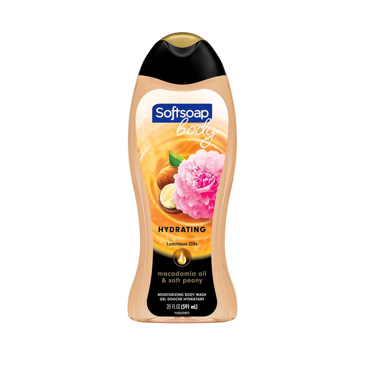 SOFTSOAP 20OZ BODY WASH LUMINOUS OILS MACADAMIA OIL & PEONY 4/CS