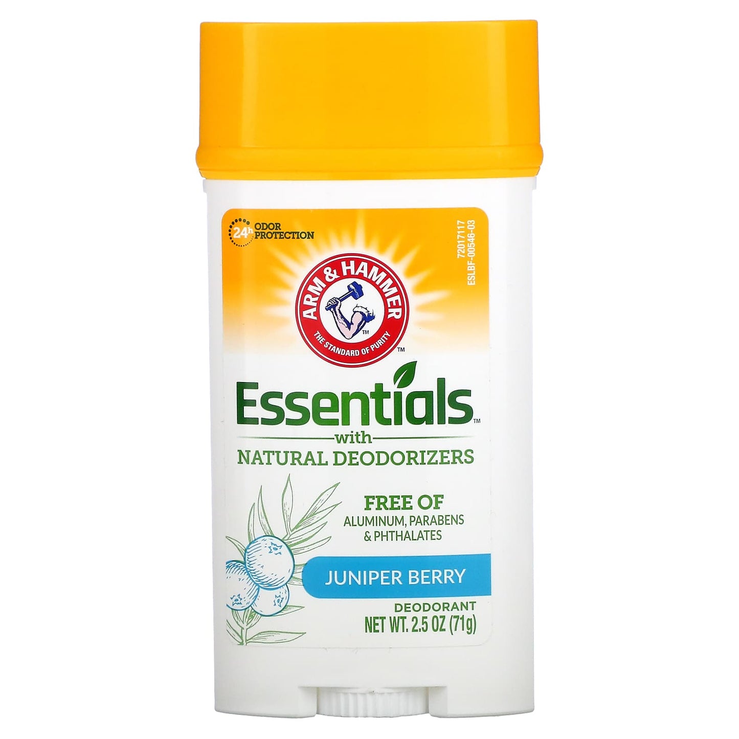 ARM & HAMMER 2.5OZ ESSENTIALS DEODORANT WITH NATURAL DEODORIZER JUNIPER BERRY 12/CS