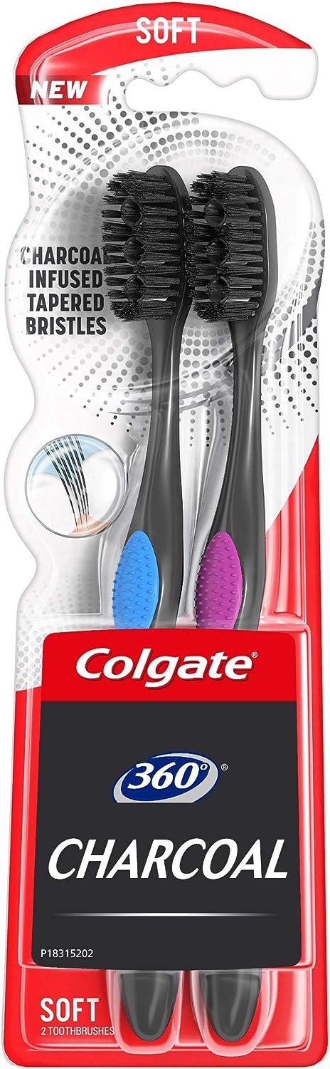 COLGATE TOTH BRUSH 360 CHARCOAL SOFT 12/CS