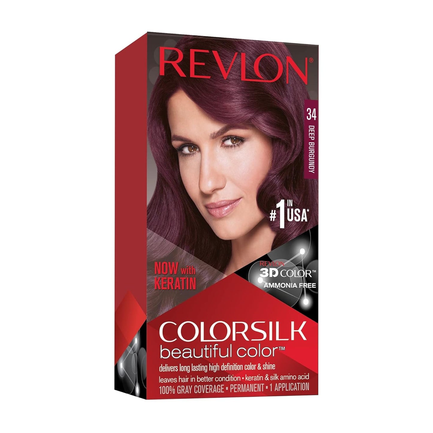 REVLON COLOR SILK #34 DEEP BURGUNDY 12/CS