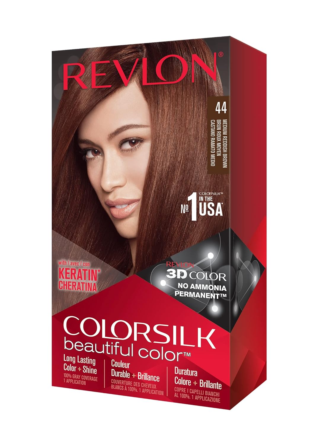 REVLON COLOR SILK #44 REDDISH BROWN 12/CS