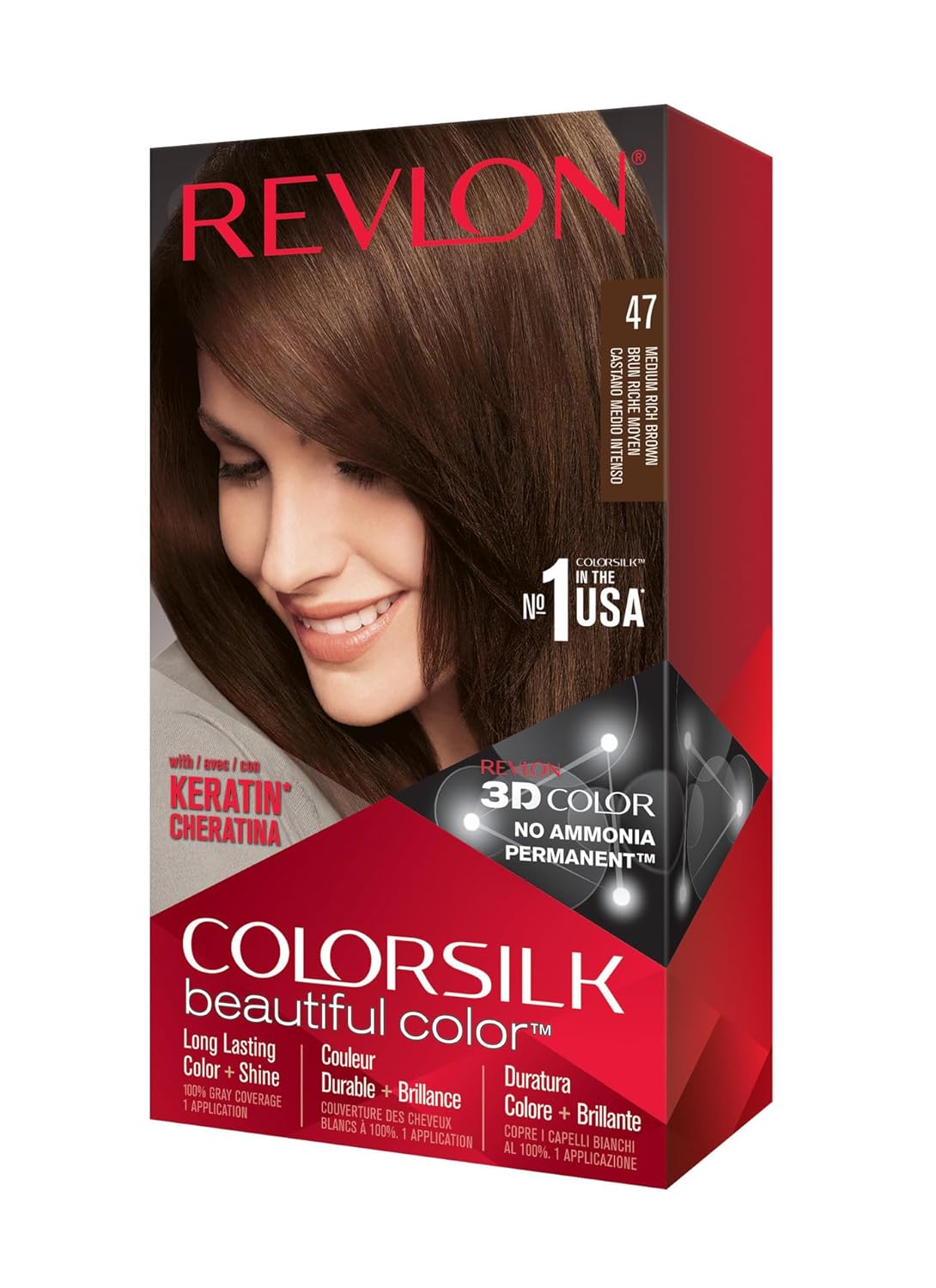 REVLON COLOR SILK #47 MEDIUM RICH BROWN 12/CS