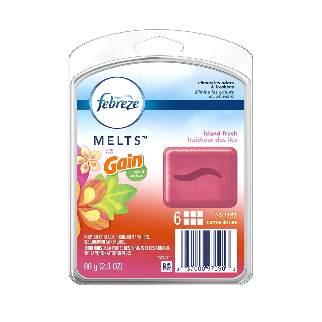 FEBREZE 2.75OZ WAX MELTS GAIN ISLAND FRESH 8/CS