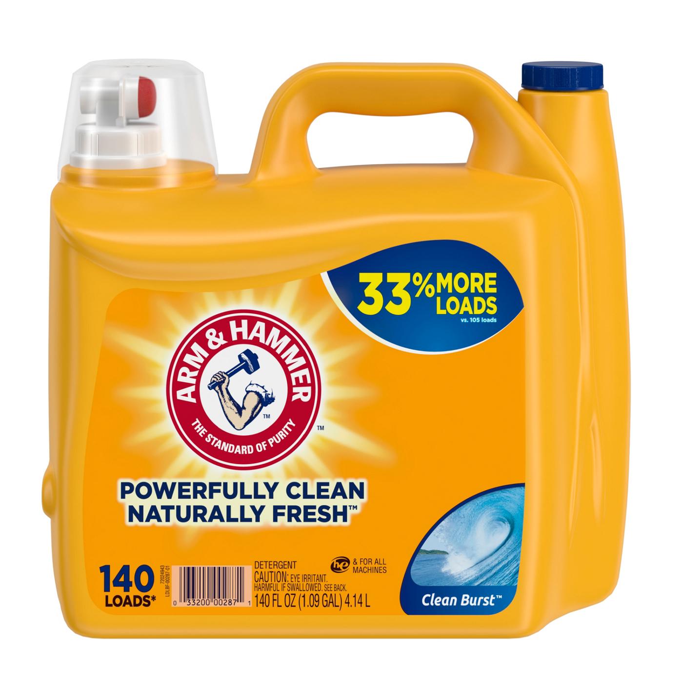 ARM & HAMMER 140OZ LAUNDRY DETERGENT FRESH CLEAN BURST 2/CS