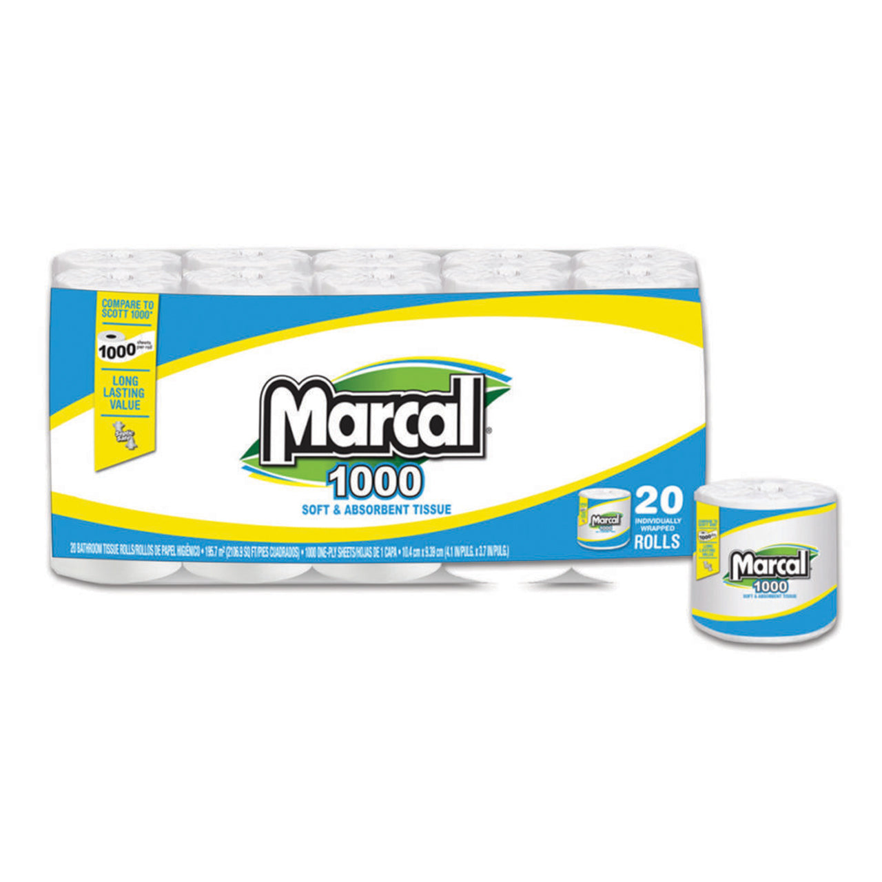 MARCAL BATH TISSUE 1000 SHEETS 20PK