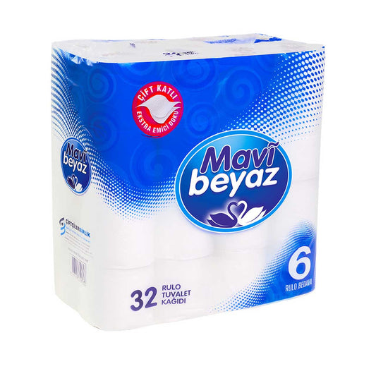 MAVI BEYAZ 2PLY PAPER TOWEL 90 SHEETS 12ROLLS 3/CS