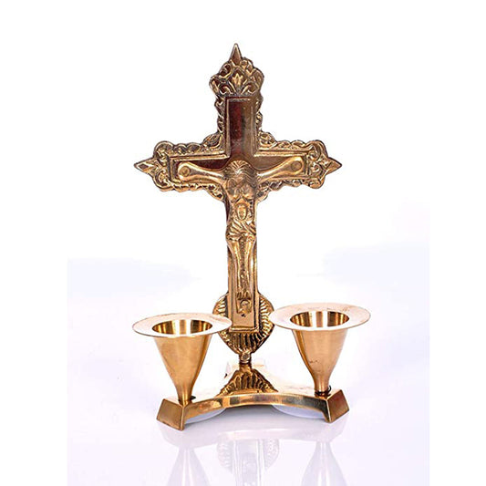 PRAYER CANDLE GOLD CROSS 12/CS