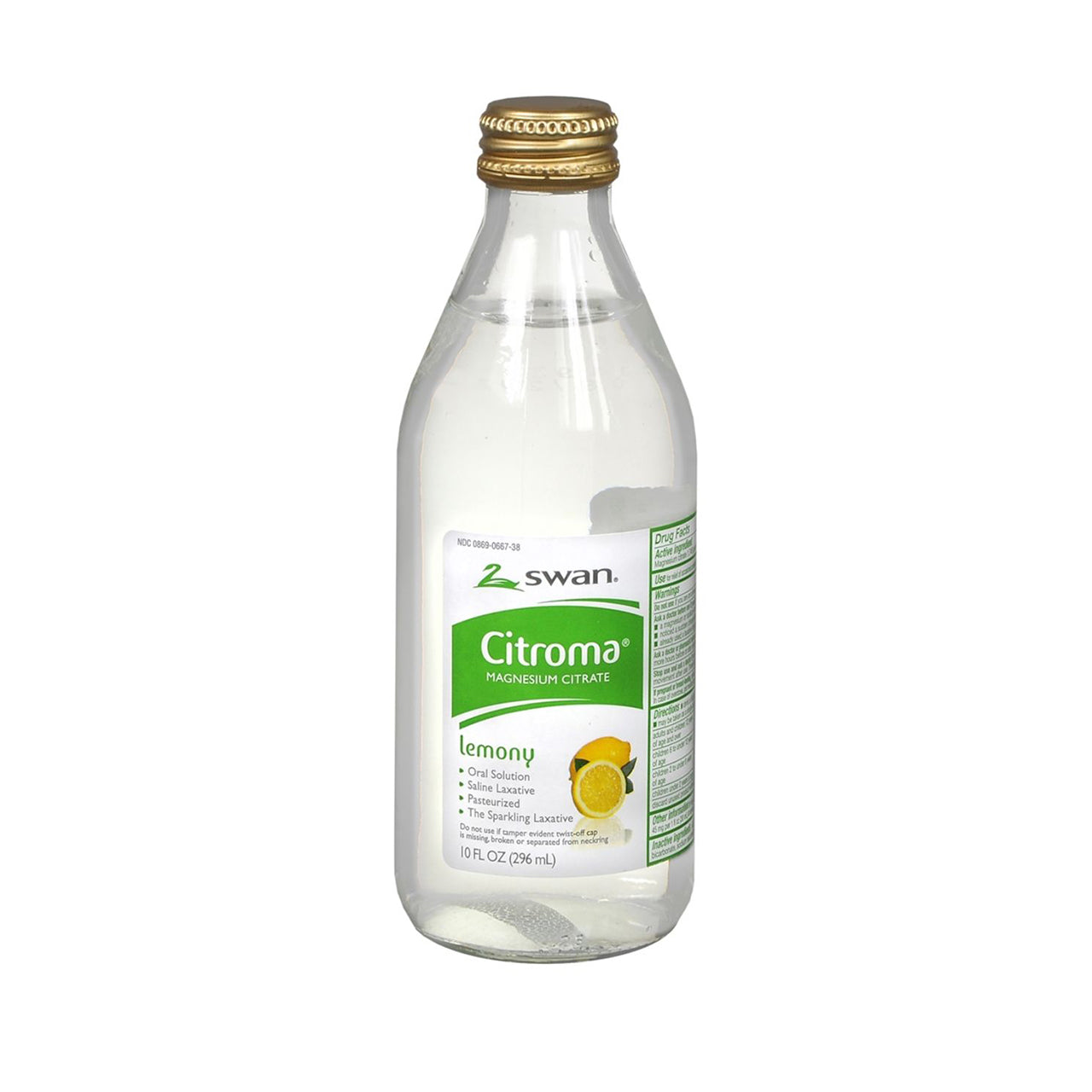 SWAN 10OZ CITROMA MAGNESIUM CITRATE LEMON SPARKLING LAXATIVE 12/CS