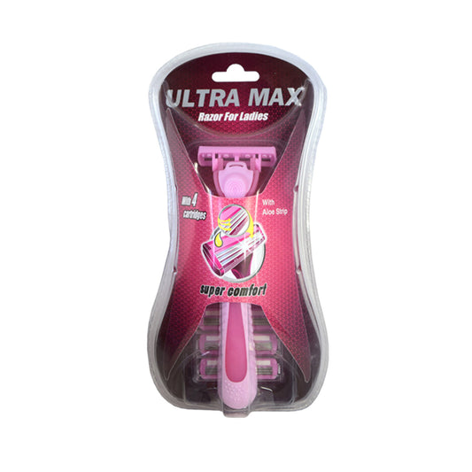 ULTRA MAX RAZOR + 3 CARTRIDGE 24/CS (PINK)