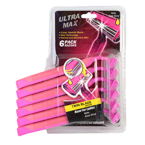 ULTRA MAX TWIN BLADE 6PK RAZOR 24/CS