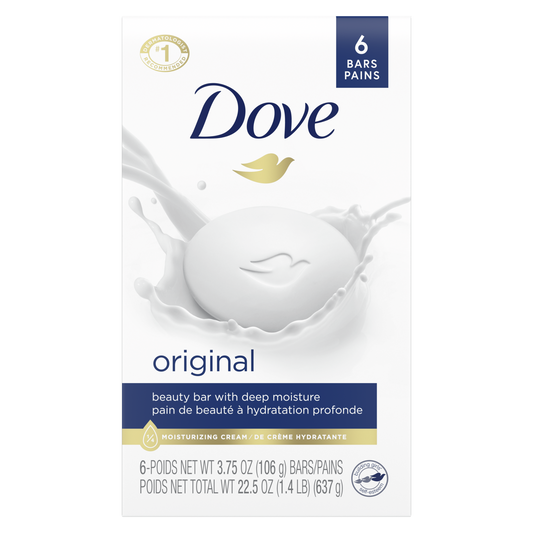 DOVE SOAP 3.75OZ ORIGINAL (WHITE) 6PK 12/CS