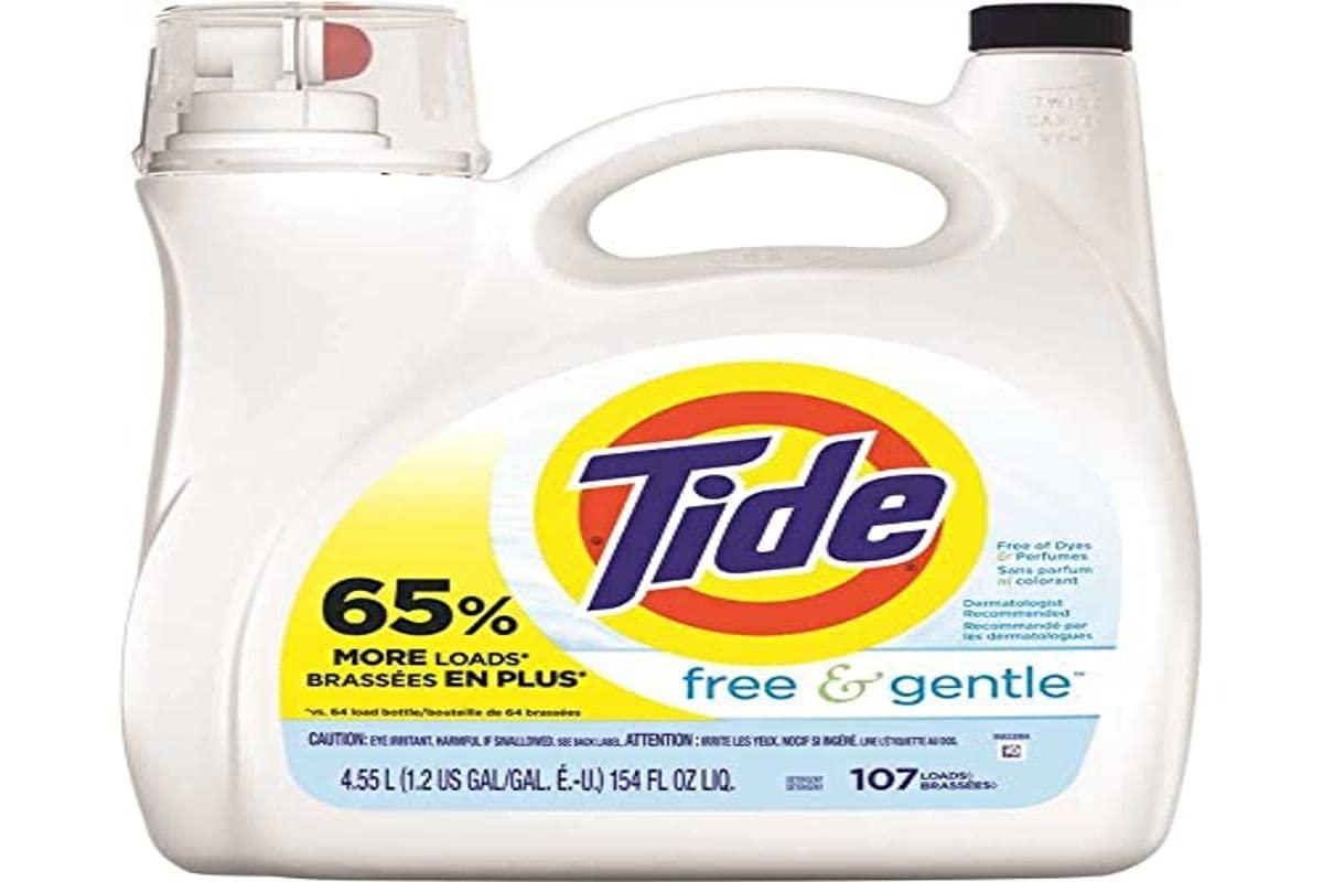 TIDE 154 OZ LIQUID LAUNDRY DETERGENT FREE & GENTLE 4/CS