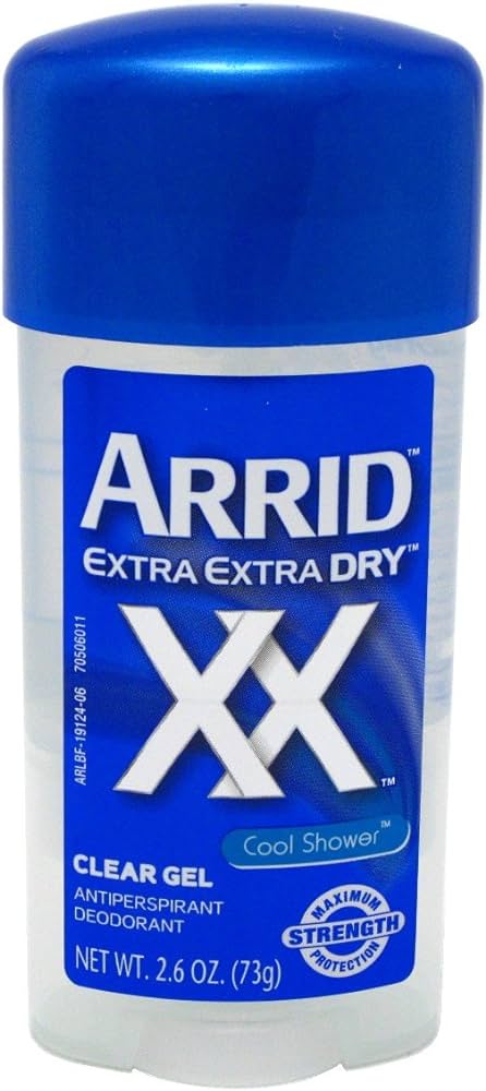 ARRID 2.6OZ EXTRA DRY ANTIPERSPIRANT DEODORANT CLEAR GEL COOL SHOWER 12/CS