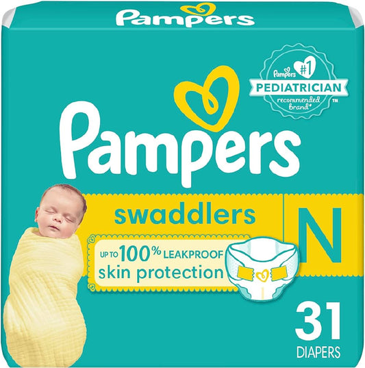 PAMPERS NEWBORN PURE PROTECTION 31CT JUMBO PACK 4/CS