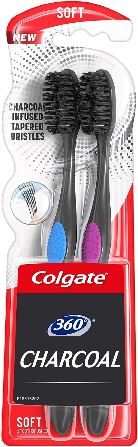 COLGATE TOTH BRUSH 360 CHARCOAL SOFT 12/CS