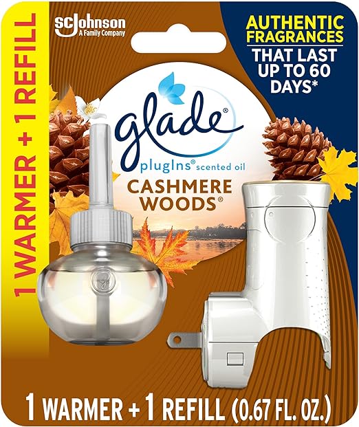 GLADE 0.67 PLUGIN OIL REFILL W / WARMER CASHMERE WOODS 5/CS