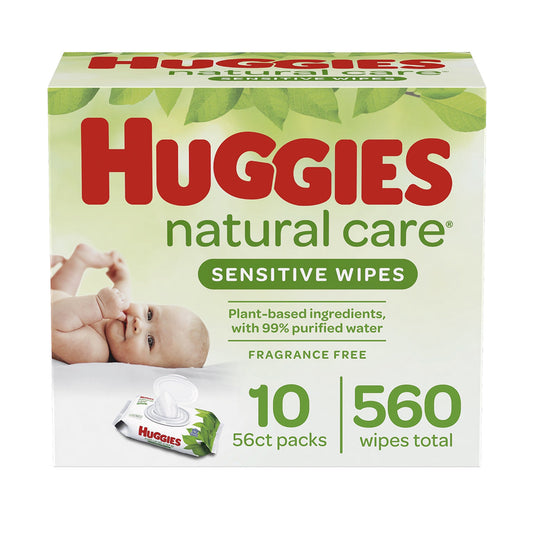 HUGGIES 56CT BABY WIPES NATURAL CARE 10/CS