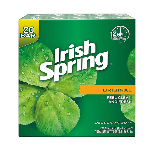 IRISH SPRING 4OZ BAR SOAP ORIGINAL 20PK 4/CS