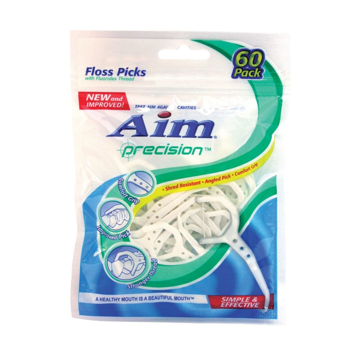 AIM FLOSS PICKS 60CT -24/CS