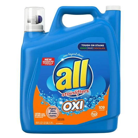 ALL 195OZ LIQUID LAUNDRY DETERGENT W/OXI STAIN REMOVER & WHITENERS FRESH 2/CS
