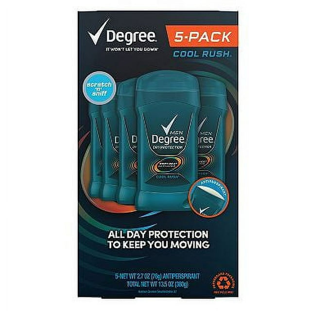 DEGREE 2.7OZ ANTI PERSPIRANT COOL RUSH 5PK