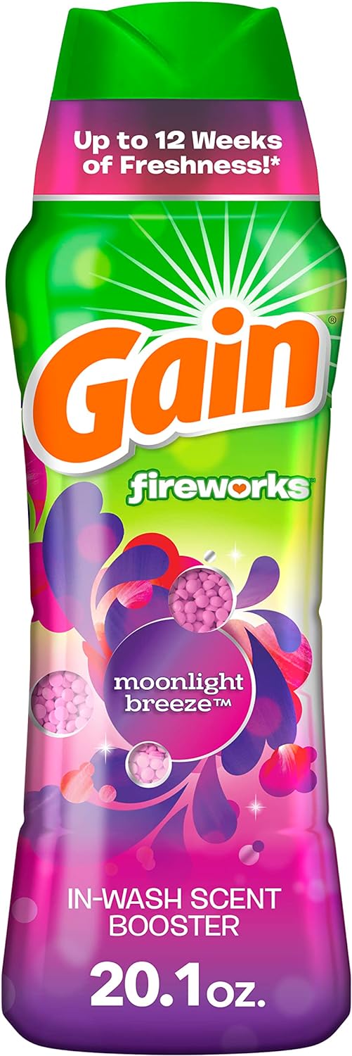 GAIN 20.1OZ FIRE WORKS IN WASH SCENT BOOSTER BEADS MOONLIGHT BREEZE 6/CS