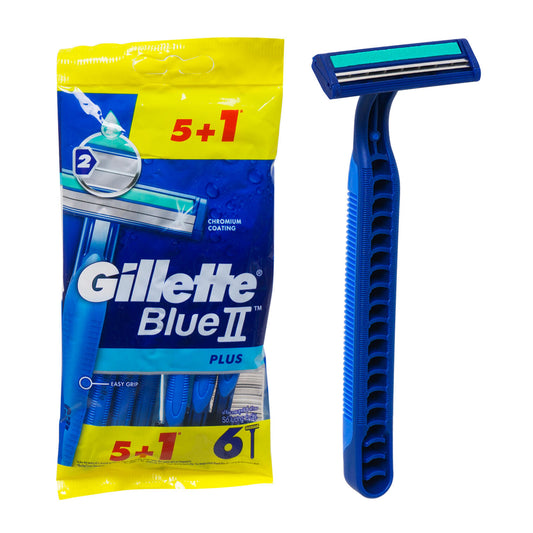 GILLETTE BLUE 2 PLUS DISPOSABLE RAZORS 5 PLUS 1 CT 12/CS