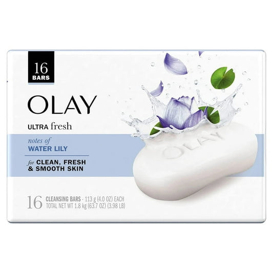 OLAY 4OZ ULTRA FRESH 16PK BAR SOAP WATER LILLY 4/CS