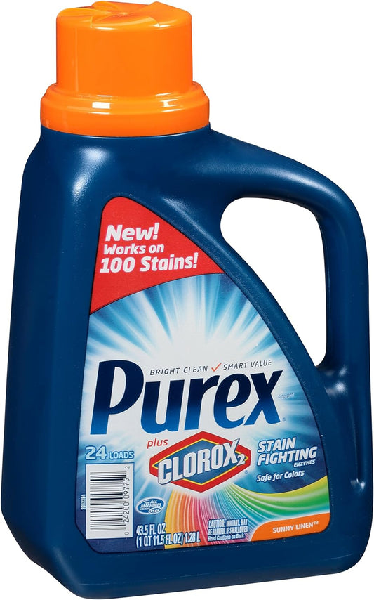 PUREX 43.5OZ LAUNDETERGENT W/CLOROX FOR COLOR PUREX BRIGHT CLEAN 6/CS