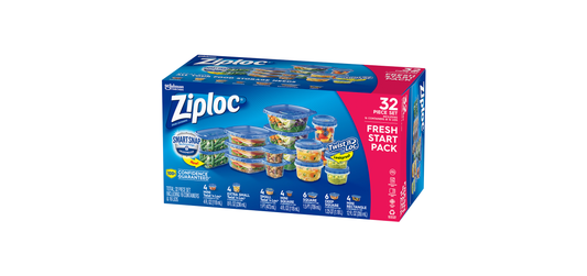 ZIPLOC FRESH START CONTAINER..VARIETY PACK 32PC SET 4/CS