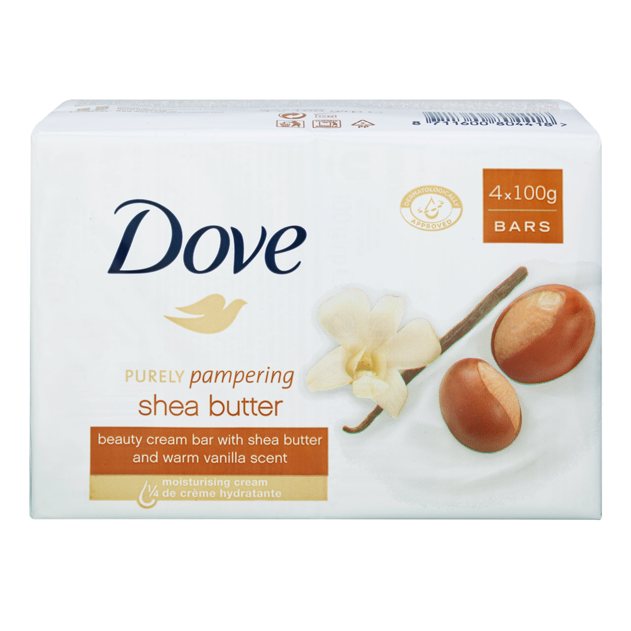 DOVE 100g BAR SOAP 4PK SHEA BUTTER 12/CS