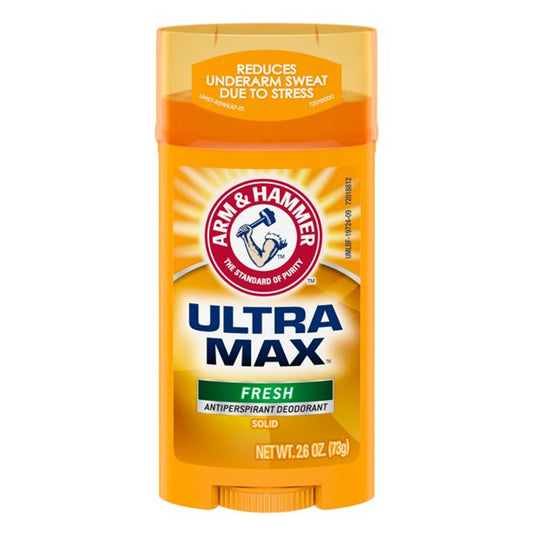 ARM & HAMMER 2.6OZ DEODORANT STICK ULTRA MAX UNSCENTED WIDE 12/CS