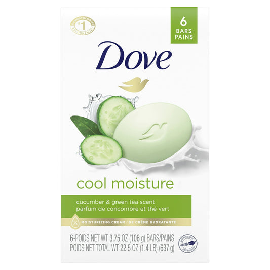 DOVE SOAP 3.75OZ COOL MOISTURE (CUCUMBER) 6PK 12/CS