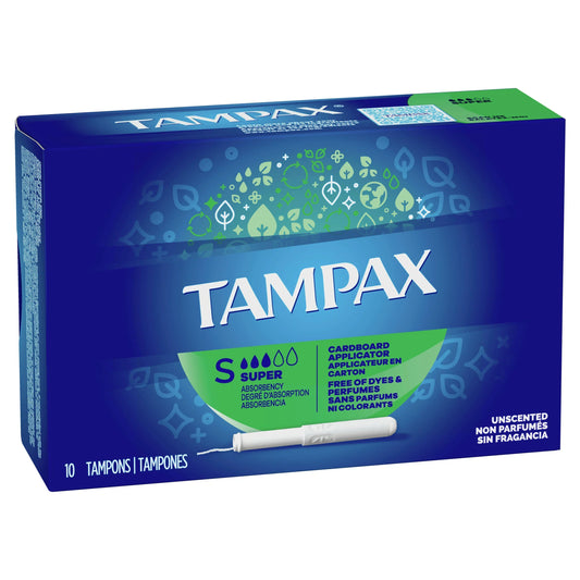 TAMPAX 10'S SUPER UNSCENTED 12/CS