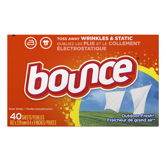 BOUNCE 40CT DRY SHEETS OUTDOOR FRESH 12/CS